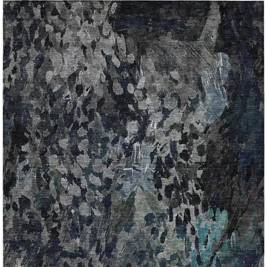 Pewter And Gray Abstract Washable Indoor Outdoor Area Rug Photo 4