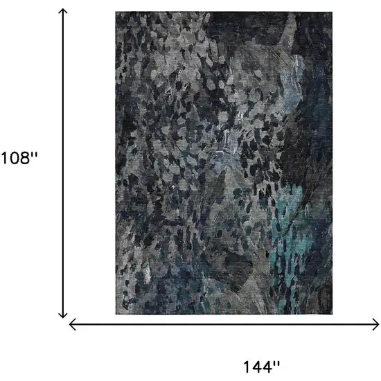 Pewter And Gray Abstract Washable Indoor Outdoor Area Rug Photo 7