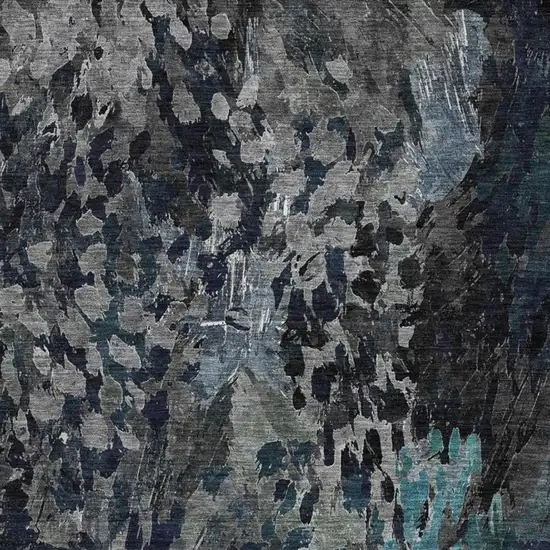 Pewter And Gray Abstract Washable Indoor Outdoor Area Rug Photo 3