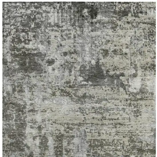 Pewter And Gray Abstract Washable Indoor Outdoor Area Rug Photo 3