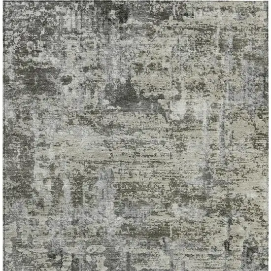 Pewter And Gray Abstract Washable Indoor Outdoor Area Rug Photo 4
