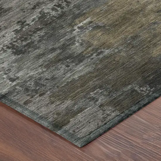 Pewter And Gray Abstract Washable Indoor Outdoor Area Rug Photo 3