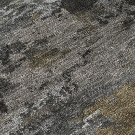 Pewter And Gray Abstract Washable Indoor Outdoor Area Rug Photo 4