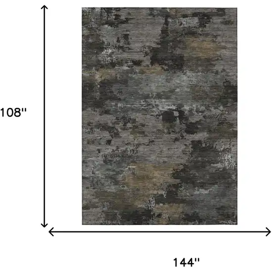Pewter And Gray Abstract Washable Indoor Outdoor Area Rug Photo 5