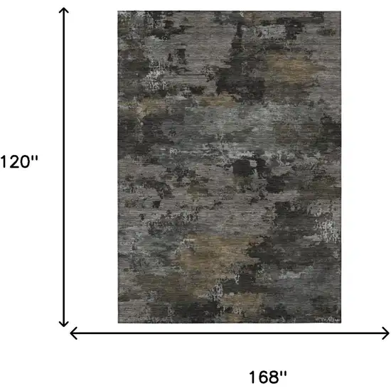Pewter And Gray Abstract Washable Indoor Outdoor Area Rug Photo 5