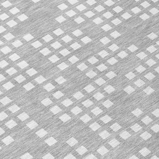 Pewter And Gray Abstract Washable Indoor Outdoor Area Rug Photo 4