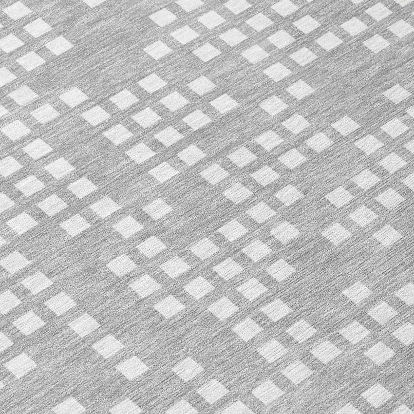 Pewter And Gray Abstract Washable Indoor Outdoor Area Rug Photo 4