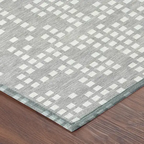 Pewter And Gray Abstract Washable Indoor Outdoor Area Rug Photo 3