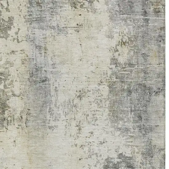 Pewter And Gray Abstract Washable Indoor Outdoor Area Rug Photo 4