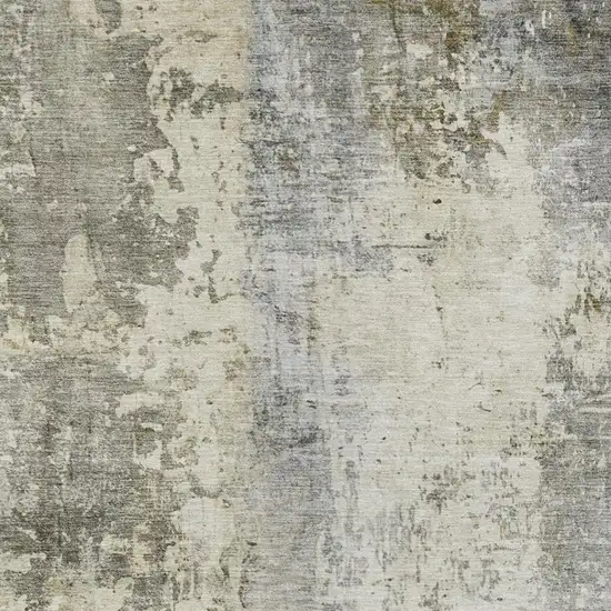 Pewter And Gray Abstract Washable Indoor Outdoor Area Rug Photo 6
