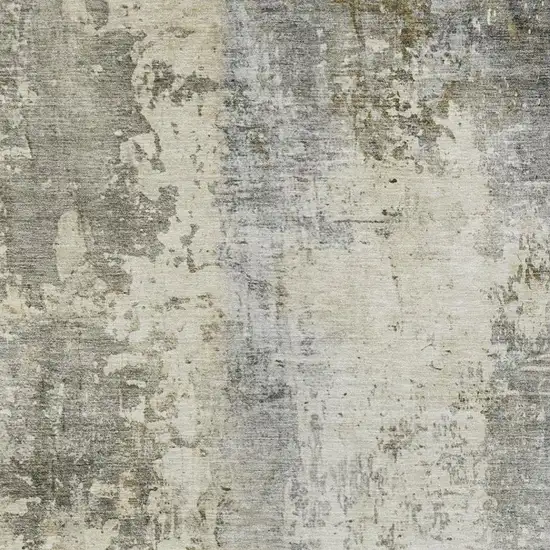 Pewter And Gray Abstract Washable Indoor Outdoor Area Rug Photo 1