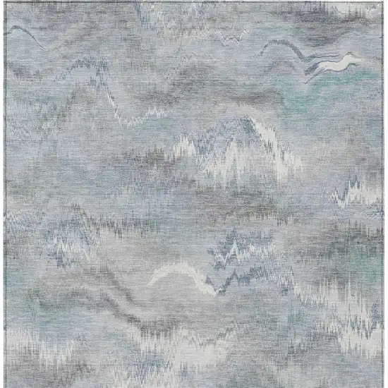 Pewter And Gray Abstract Washable Indoor Outdoor Area Rug Photo 3
