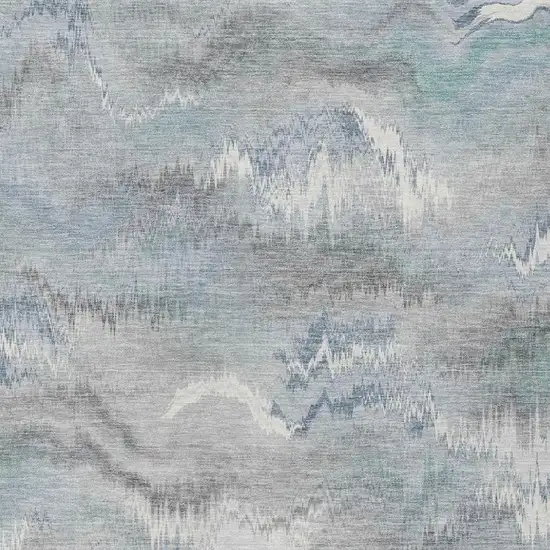 Pewter And Gray Abstract Washable Indoor Outdoor Area Rug Photo 2