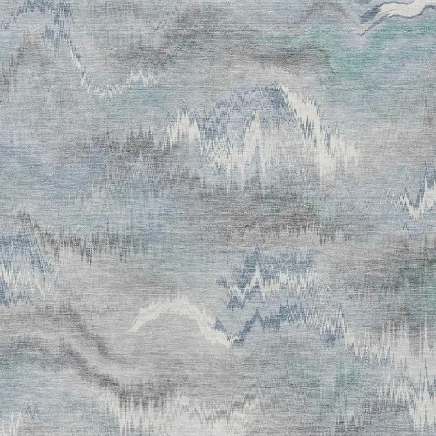 Pewter And Gray Abstract Washable Indoor Outdoor Area Rug Photo 2