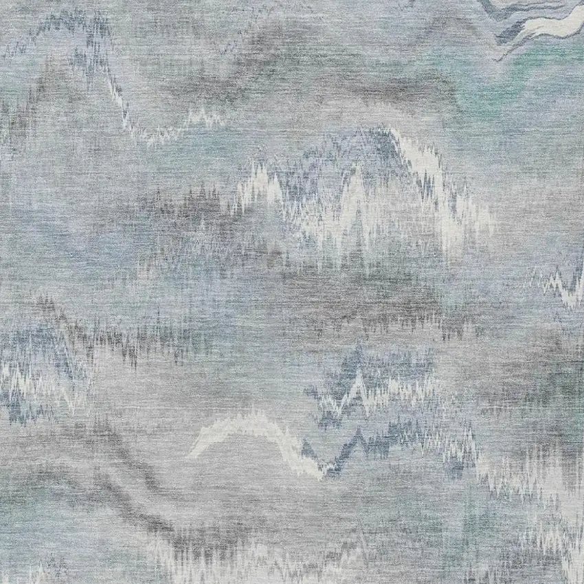 Pewter And Gray Abstract Washable Indoor Outdoor Area Rug Photo 2