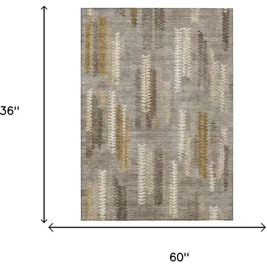 Pewter And Gray Abstract Washable Indoor Outdoor Area Rug Photo 6
