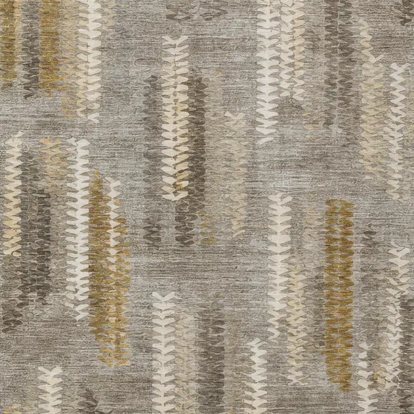 Pewter And Gray Abstract Washable Indoor Outdoor Area Rug Photo 3