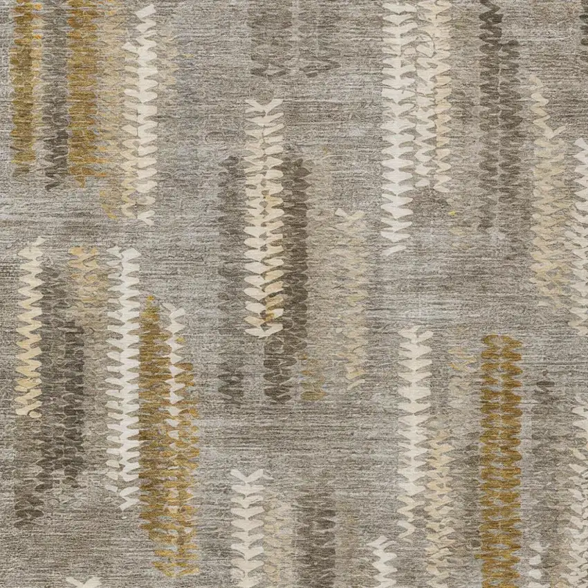 Pewter And Gray Abstract Washable Indoor Outdoor Area Rug Photo 2