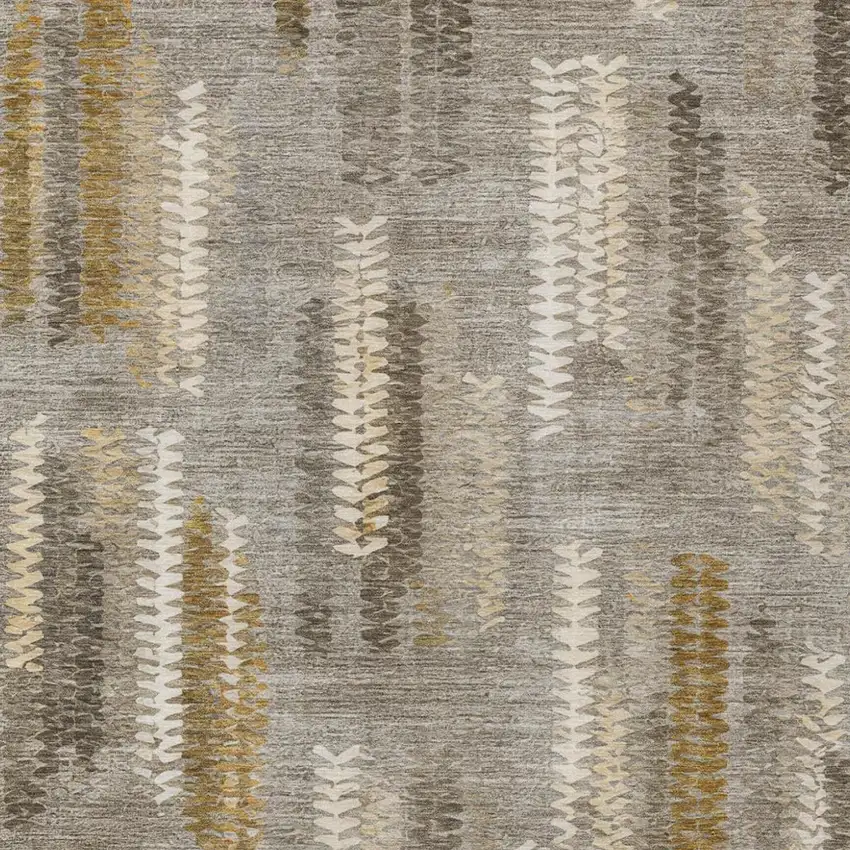 Pewter And Gray Abstract Washable Indoor Outdoor Area Rug Photo 2
