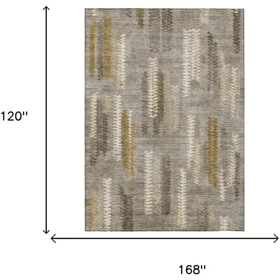 Pewter And Gray Abstract Washable Indoor Outdoor Area Rug Photo 6