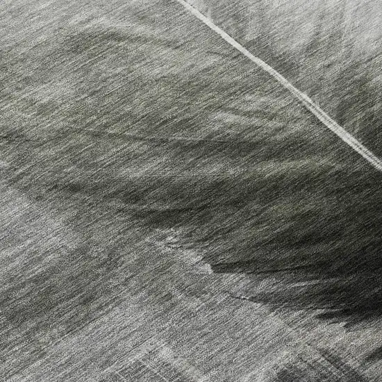 Pewter And Gray Botanical Leaves Washable Indoor Outdoor Area Rug Photo 6