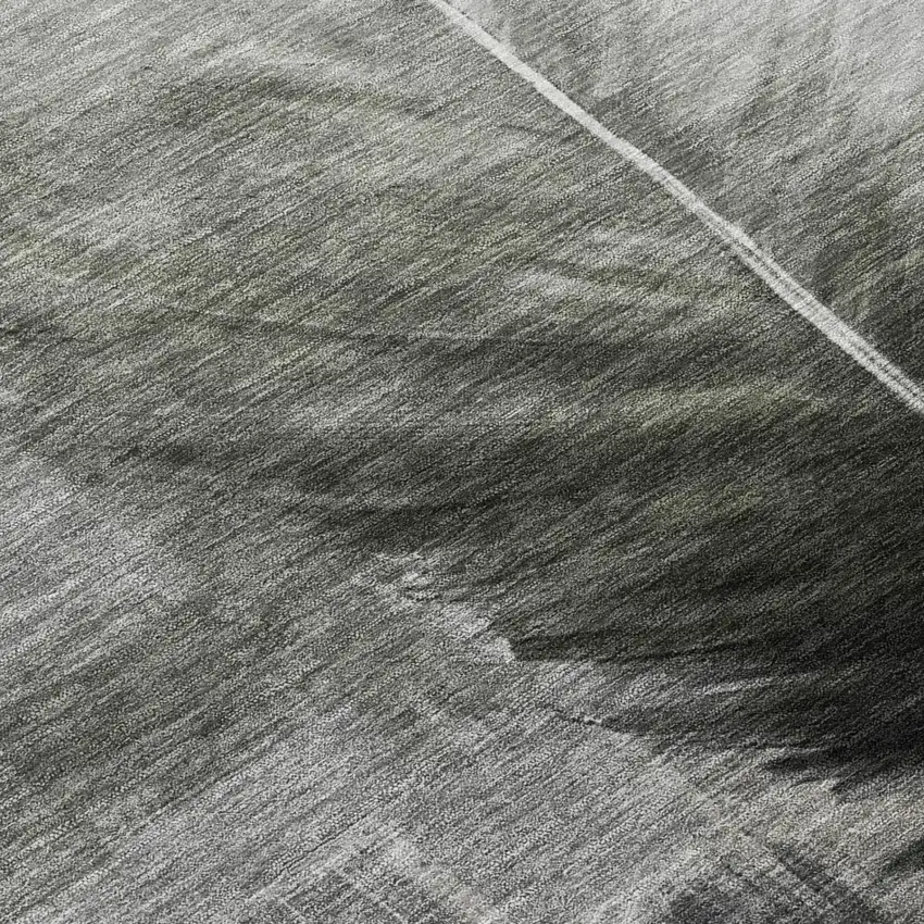 Pewter And Gray Botanical Leaves Washable Indoor Outdoor Area Rug Photo 6