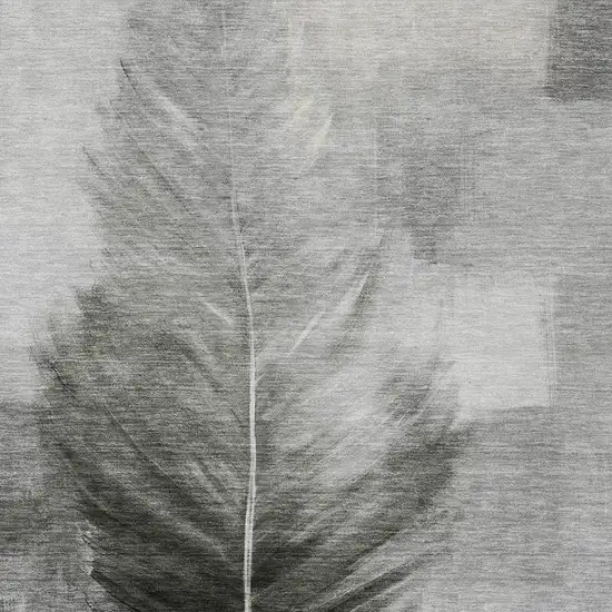Pewter And Gray Botanical Leaves Washable Indoor Outdoor Area Rug Photo 3