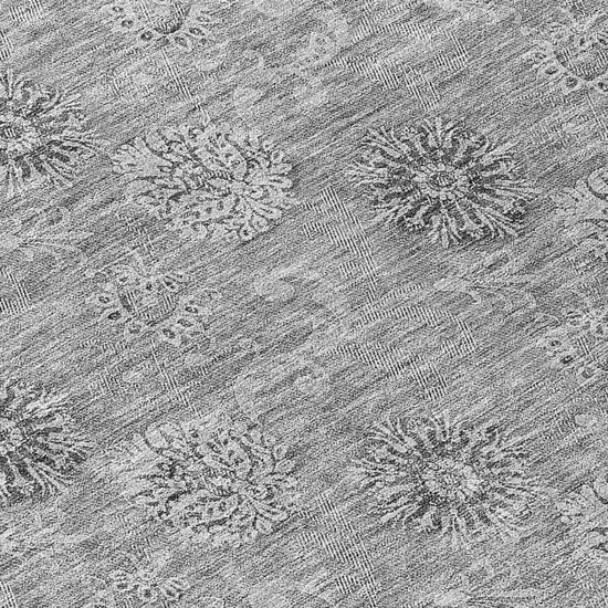 Pewter And Gray Floral Washable Indoor Outdoor Area Rug Photo 8