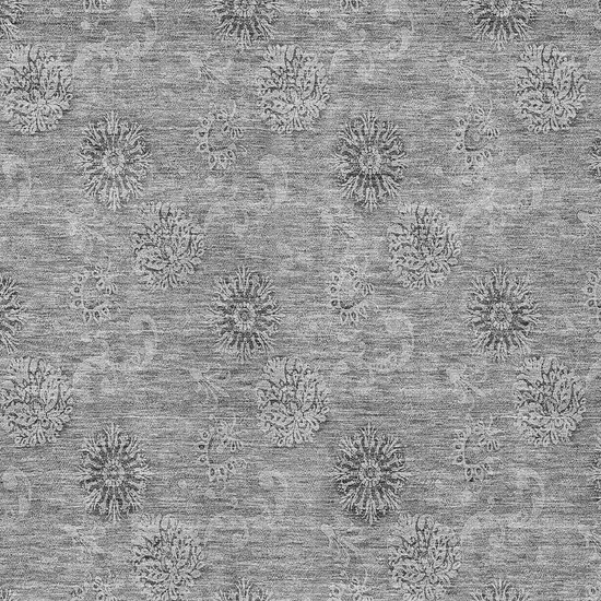 Pewter And Gray Floral Washable Indoor Outdoor Area Rug Photo 6