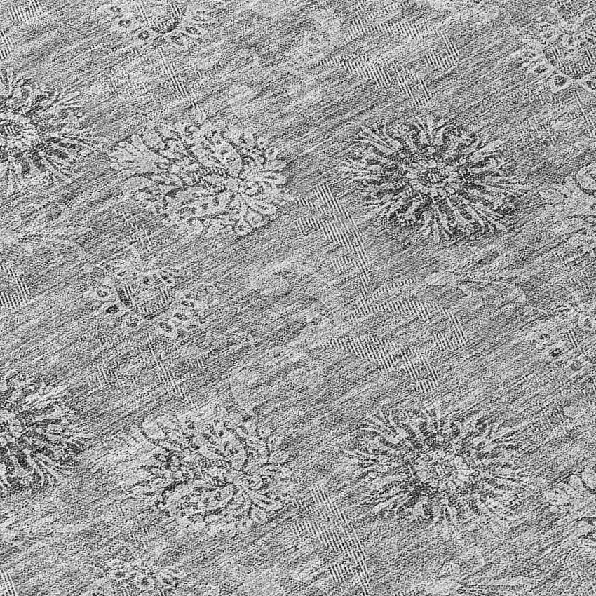 Pewter And Gray Floral Washable Indoor Outdoor Area Rug Photo 7