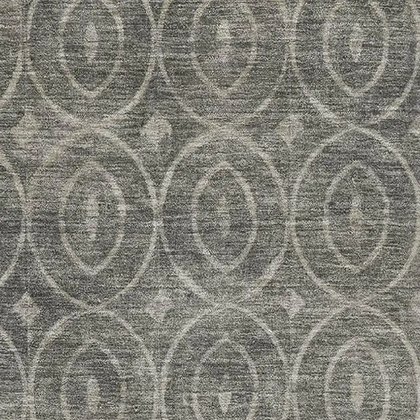 Pewter And Gray Geometric Washable Area Rug With UV Protection Photo 2
