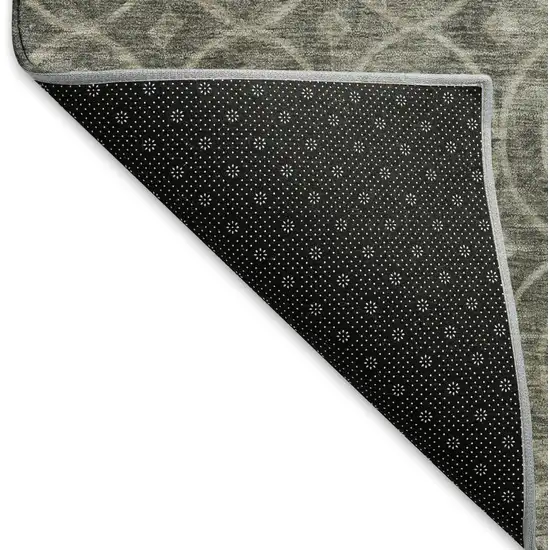 Pewter And Gray Geometric Washable Area Rug With UV Protection Photo 6