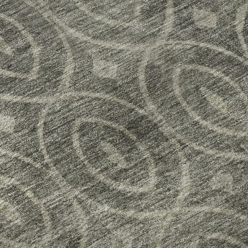 Pewter And Gray Geometric Washable Area Rug With UV Protection Photo 9