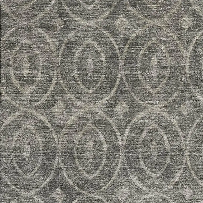 Pewter And Gray Geometric Washable Area Rug With UV Protection Photo 2