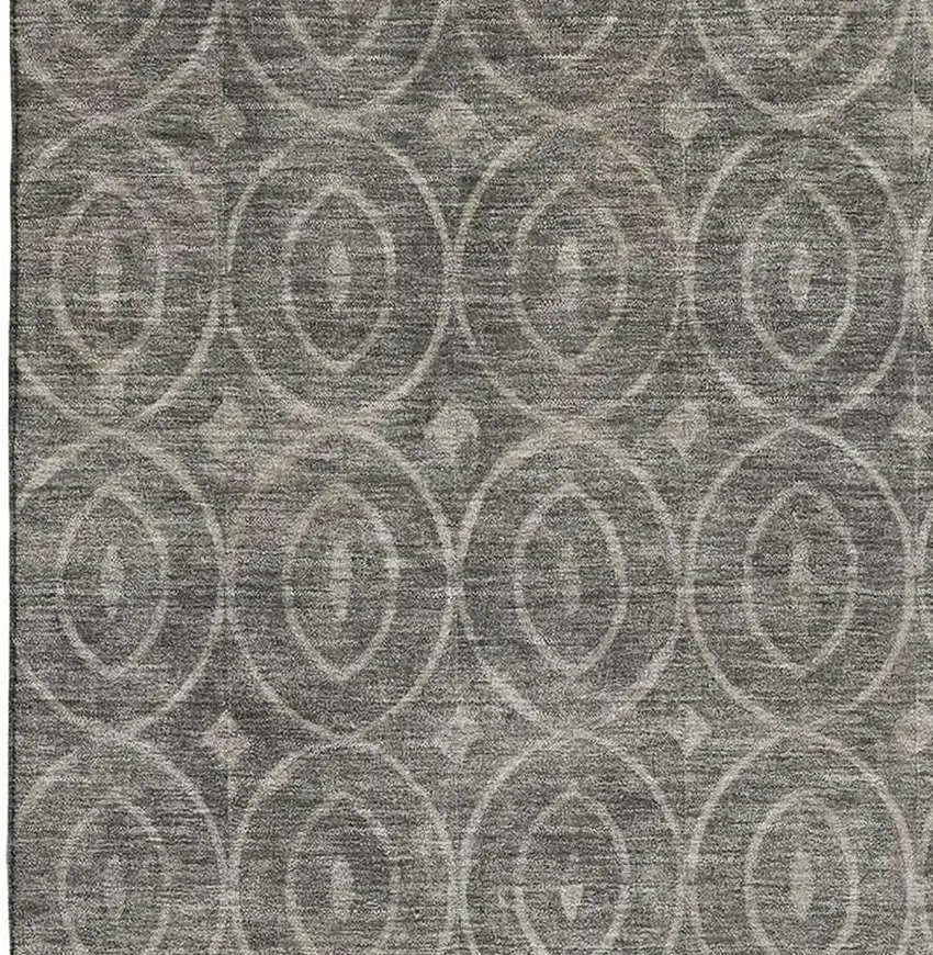 Pewter And Gray Geometric Washable Area Rug With UV Protection Photo 3