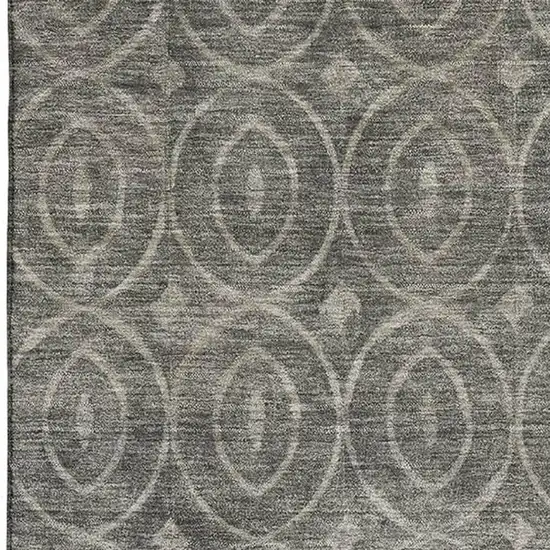 Pewter And Gray Geometric Washable Area Rug With UV Protection Photo 2