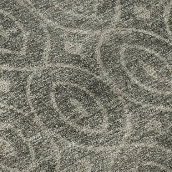 Pewter And Gray Geometric Washable Area Rug With UV Protection Photo 9