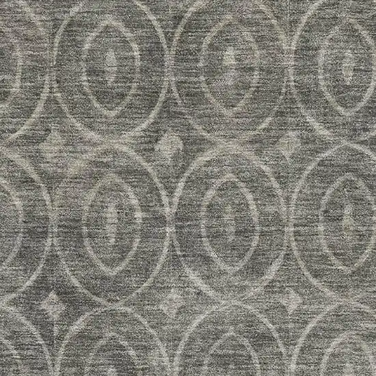 Pewter And Gray Geometric Washable Area Rug With UV Protection Photo 2