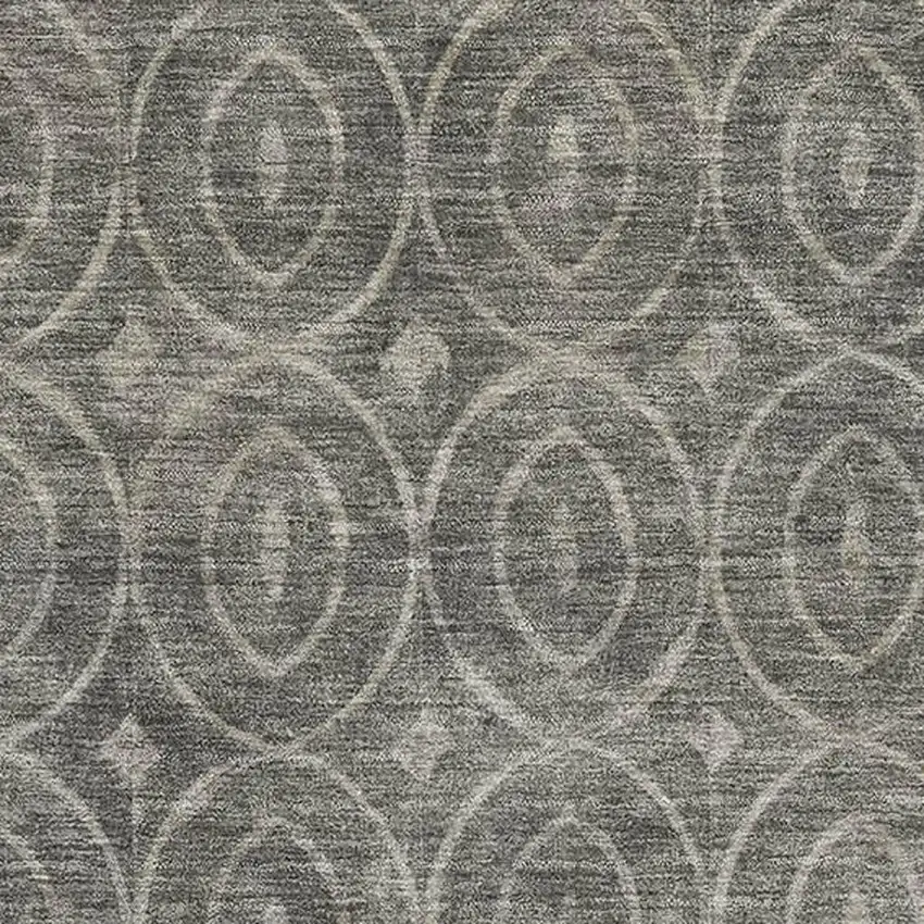 Pewter And Gray Geometric Washable Area Rug With UV Protection Photo 2