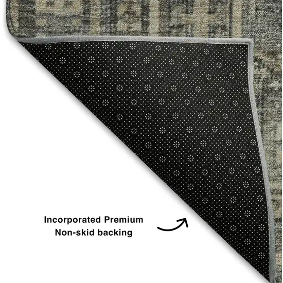 Pewter And Gray Geometric Washable Area Rug With UV Protection Photo 7