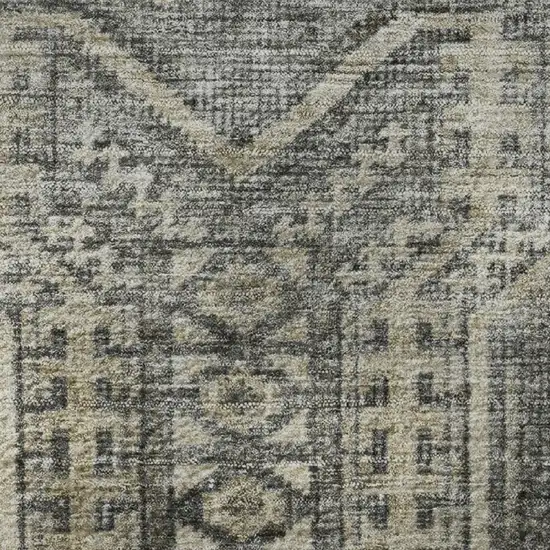 Pewter And Gray Geometric Washable Area Rug With UV Protection Photo 8