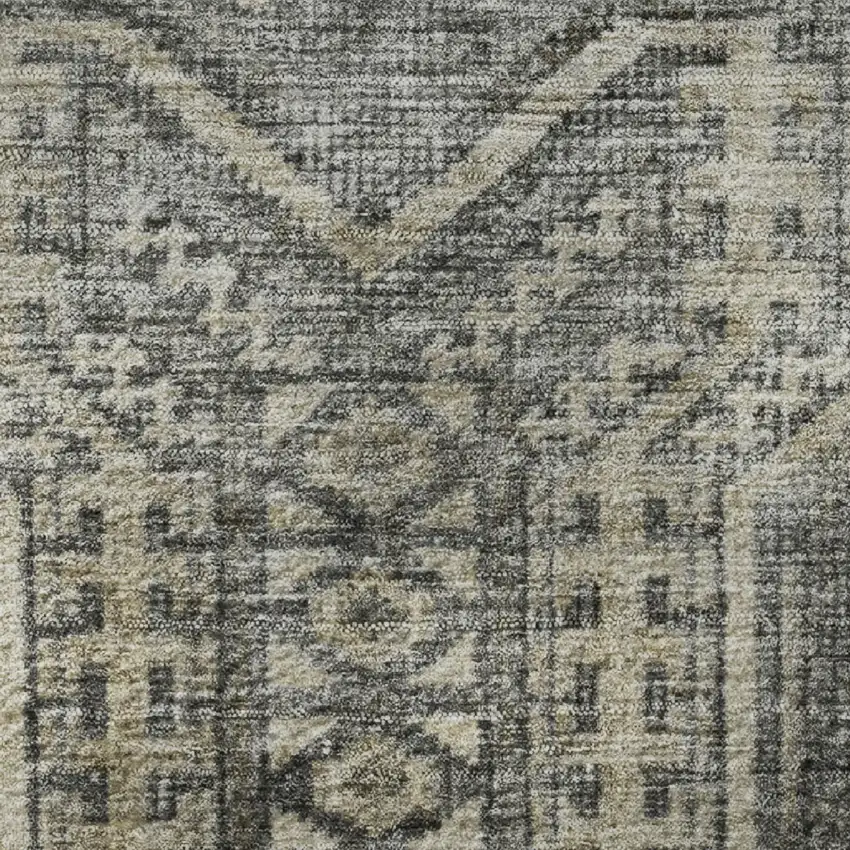 Pewter And Gray Geometric Washable Area Rug With UV Protection Photo 8
