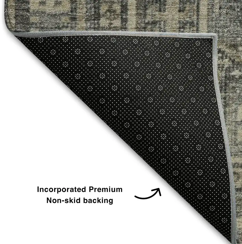Pewter And Gray Geometric Washable Area Rug With UV Protection Photo 7