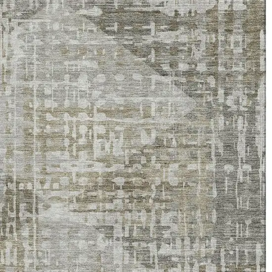 Pewter And Gray Geometric Washable Area Rug With UV Protection Photo 4