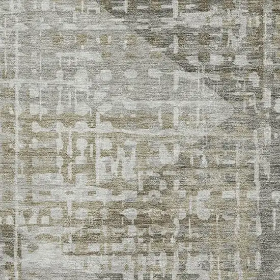 Pewter And Gray Geometric Washable Area Rug With UV Protection Photo 3