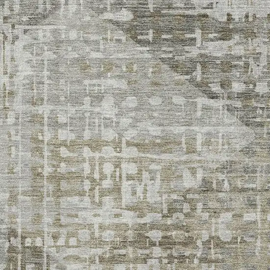 Pewter And Gray Geometric Washable Area Rug With UV Protection Photo 3