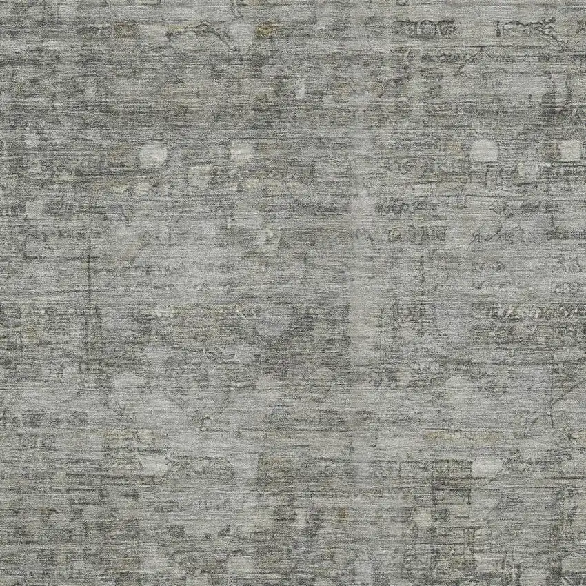 Pewter And Gray Geometric Washable Indoor Outdoor Area Rug Photo 4