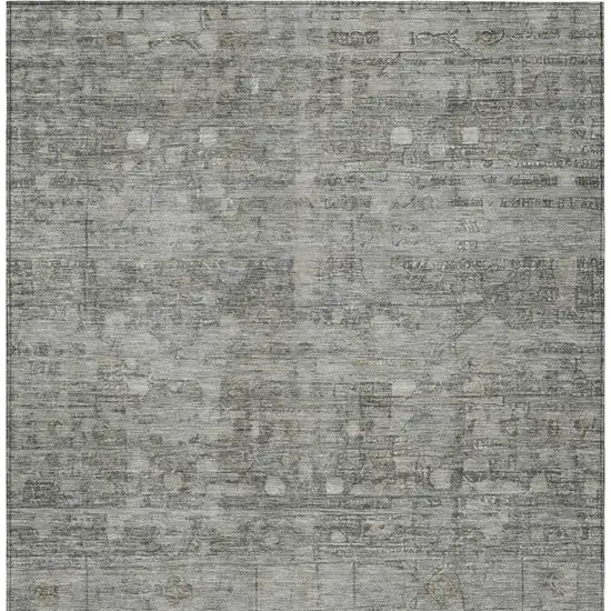 Pewter And Gray Geometric Washable Indoor Outdoor Area Rug Photo 4