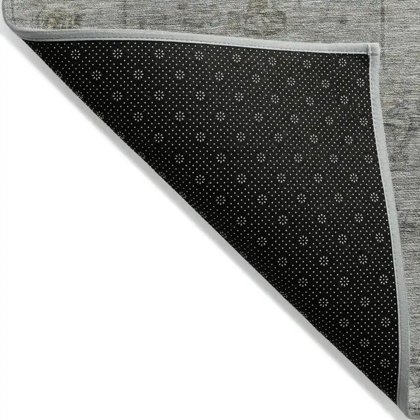 Pewter And Gray Geometric Washable Indoor Outdoor Area Rug Photo 5