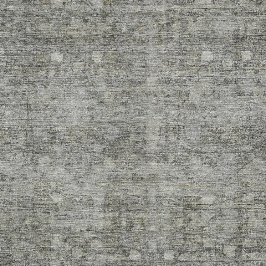 Pewter And Gray Geometric Washable Indoor Outdoor Area Rug Photo 6